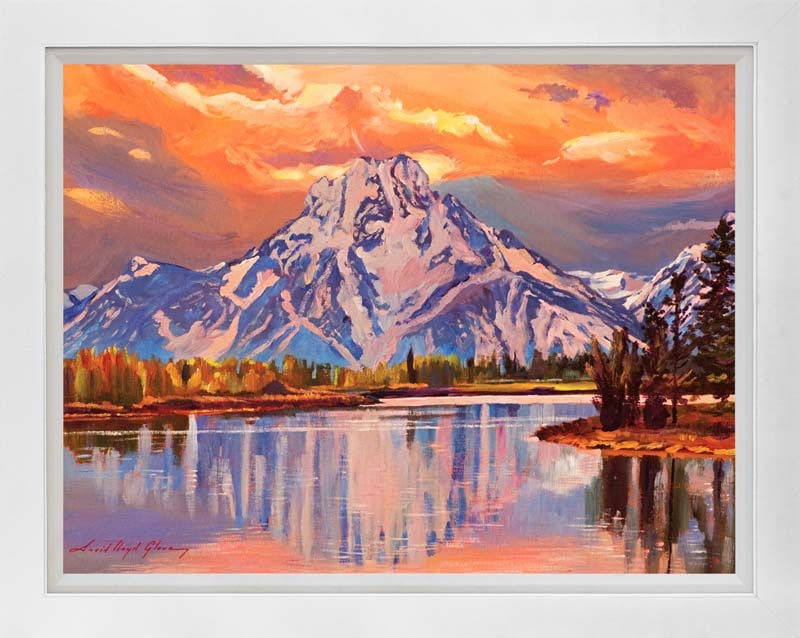 David Lloyd Glover (Canadian 1949) Still Water Reflections Mixed Media Original Painting on canvas: Mixed media Original Painting on canvas by David Lloyd Glover Hand signed by the artist. On canvas image size. Approx mage size 20 x 26 inches Custom framed and includes certificate. This work was pur