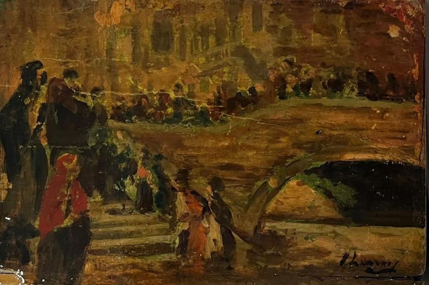 John Lavery (1856-1941) Oil painting on board: John Lavery 1856-1941 attributed to Lavery Oil painting on board. 14x9 cm signed lower right J. Lavery Provenance Private Collection Art Artwork Artist.