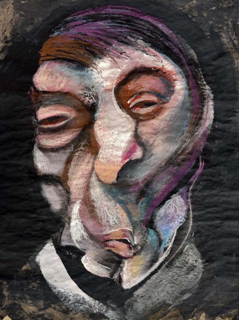 Francis Bacon (Irish-British 1561-1626) Tempera painting on paper (1 of 1)