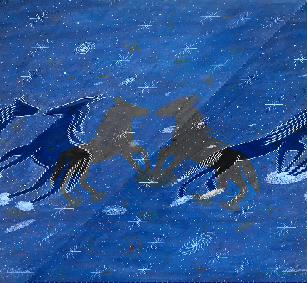 Original oil by Eddie Colaric on canvas: Original oil by Eddie Colaric on canvas Red Sunset Dancer Approx 30x30 inches Includes certificate of authenticity Art Artwork Artist.