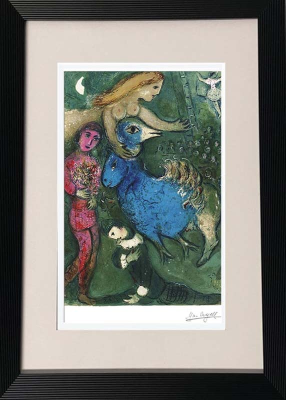 Marc Chagall (Russian-French 1887-1985) Marc Chagall Limited Edition Lithograph: Marc Chagall (Russian-French 1887-1985) Marc Chagall Limited Edition on Arches paper. Numbered edition and signed in the plate. Approx 24x16 inches custom framed. Includes certificate of authenticity.