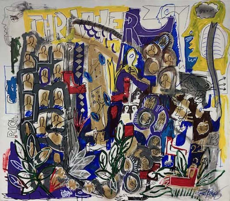 Gino Perez (Mexican-American 1977) Original Mixed Media Painting on canvas by Gino Perez City (1 of 1)