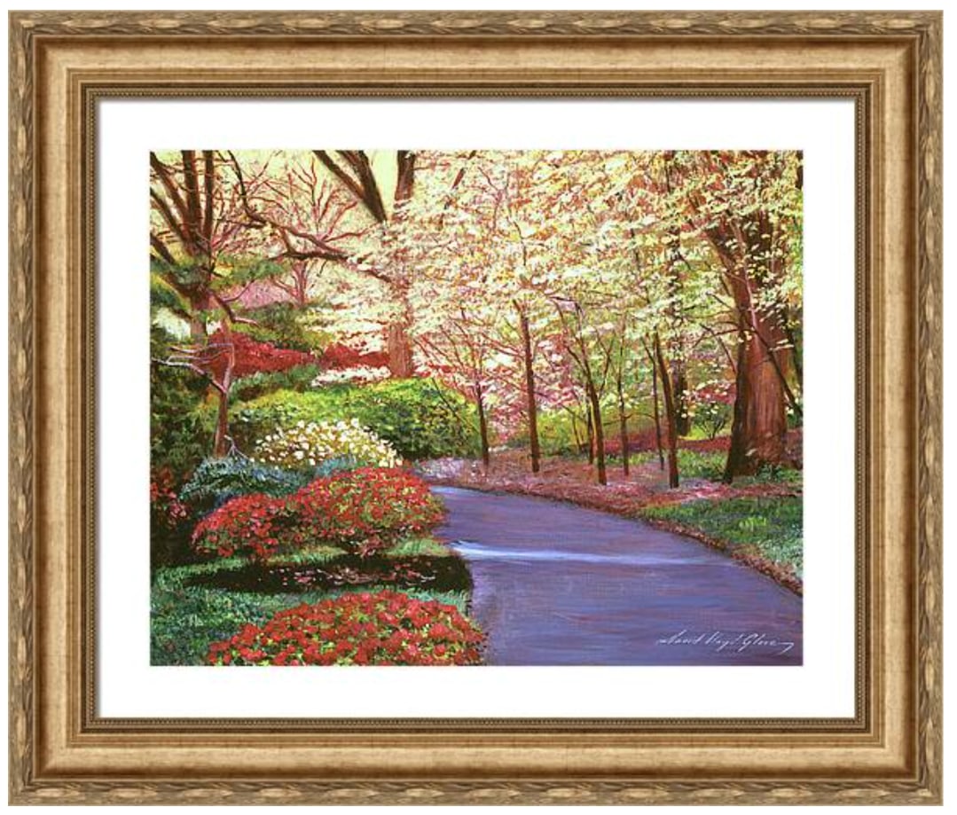 David Lloyd Glover (Canadian 1949) Spring Blossom Impressions Original Mixed Media Painting on: Mixed media original by David Lloyd Glover. Hand signed by the artist. On canvas. Approx 18x24 inches image size. Custom framed and includes certificate. This work was purchased directly from the arti