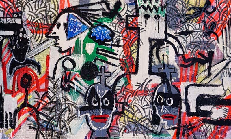 Gino Perez (Mexican-American 1977) Church and State Abstract Limited Edition on paper by Gino Perez (1 of 1)