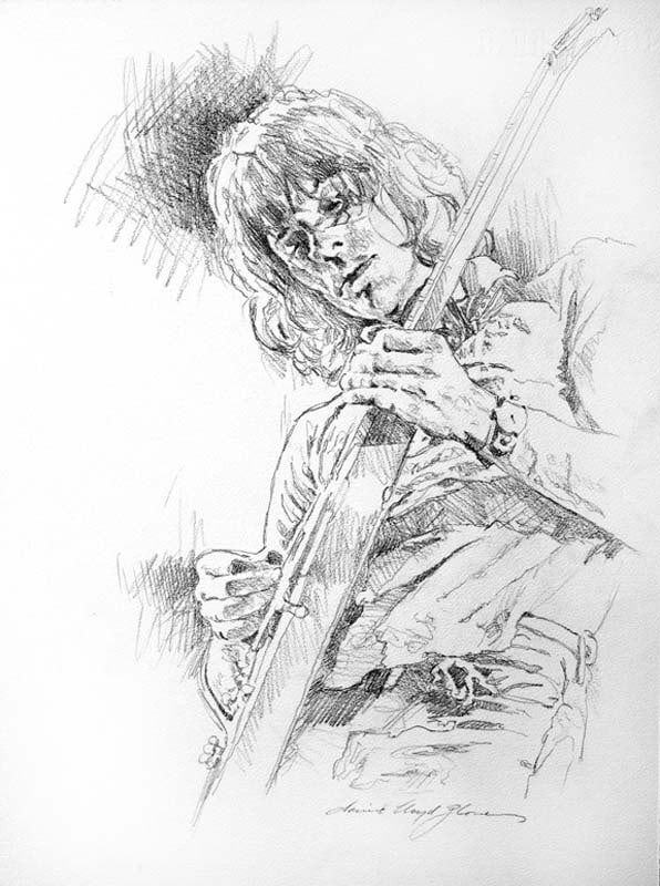 David Lloyd Glover (Canadian 1949) Jieff Beck original drawing by David Lloyd Glover (Canadian 1949): Jieff Beck original drawing by David Lloyd Glover (Canadian 1949)Original drawing Jieff Beck on canvas by David Lloyd Glover. Hand signed by the artist. On canvas. Approx 18 x 24 inches. Custom framed