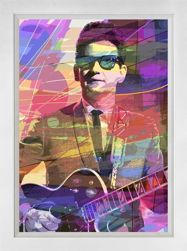 David Lloyd Glover (Canadian 1949) Roy Orbison 1963 Mixed Media Original Painting on canvas David: Mixed media on canvas by David Lloyd Glover Hand signed by the artist. On canvas image size Approx image size 18x24 inches Custom framed and includes certificate This work was purchased directly