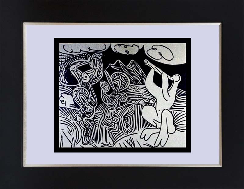 Pablo Picasso (Spanish 1881-1973) lithograph: Pablo Picasso (Spanish 1881-1973) Bullfight from 1961 Lithograph Toros Y Toreros. Custom framed Approx 20x24 inches Dated in the plate. Mourlot Press Paris France from 1961. Includes certificate of au