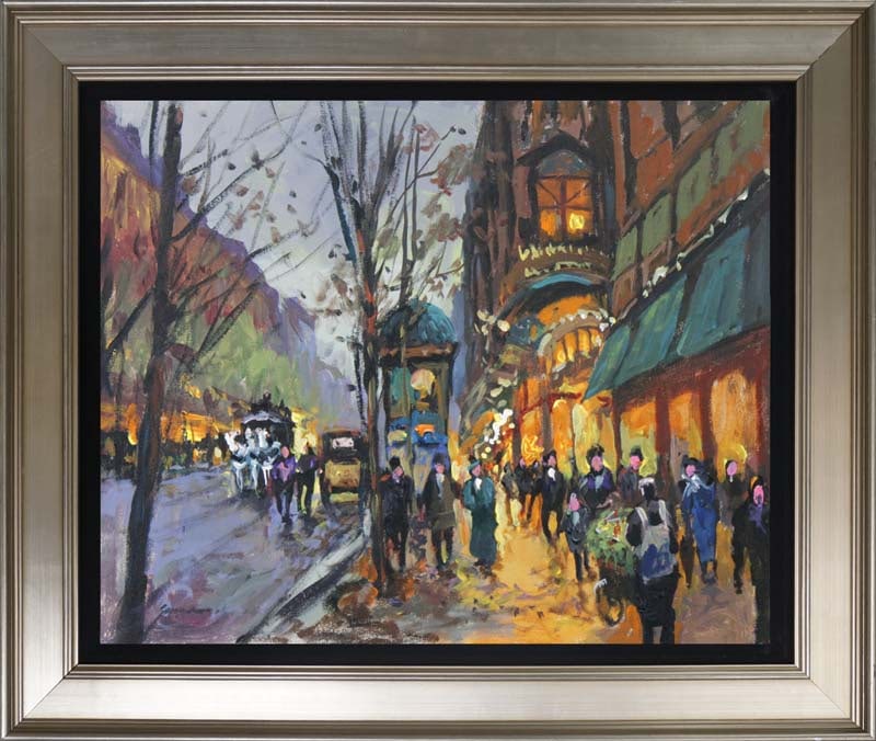 Michael Schofield (American 1947) Hand Embellished Painting oil painting on canvas by Michael: Michael Schofield v Hand Embellished Painting oil painting on canvas Hand signed by the artist. Approx 30 x 24 inches. One of a kind original. Includes certificate. Custom framed. This work was purcha