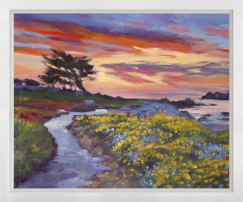 David Lloyd Glover (Canadian 1949) Golden Hour Mixed Media on canvas by David Lloyd Glover: Mixed Media Original Painting on canvas David Lloyd Glover One of a kind. Hand signed by the artist. On canvas. Approx image size 24 x18 inches Custom framed and includes Certificate. This work was pu