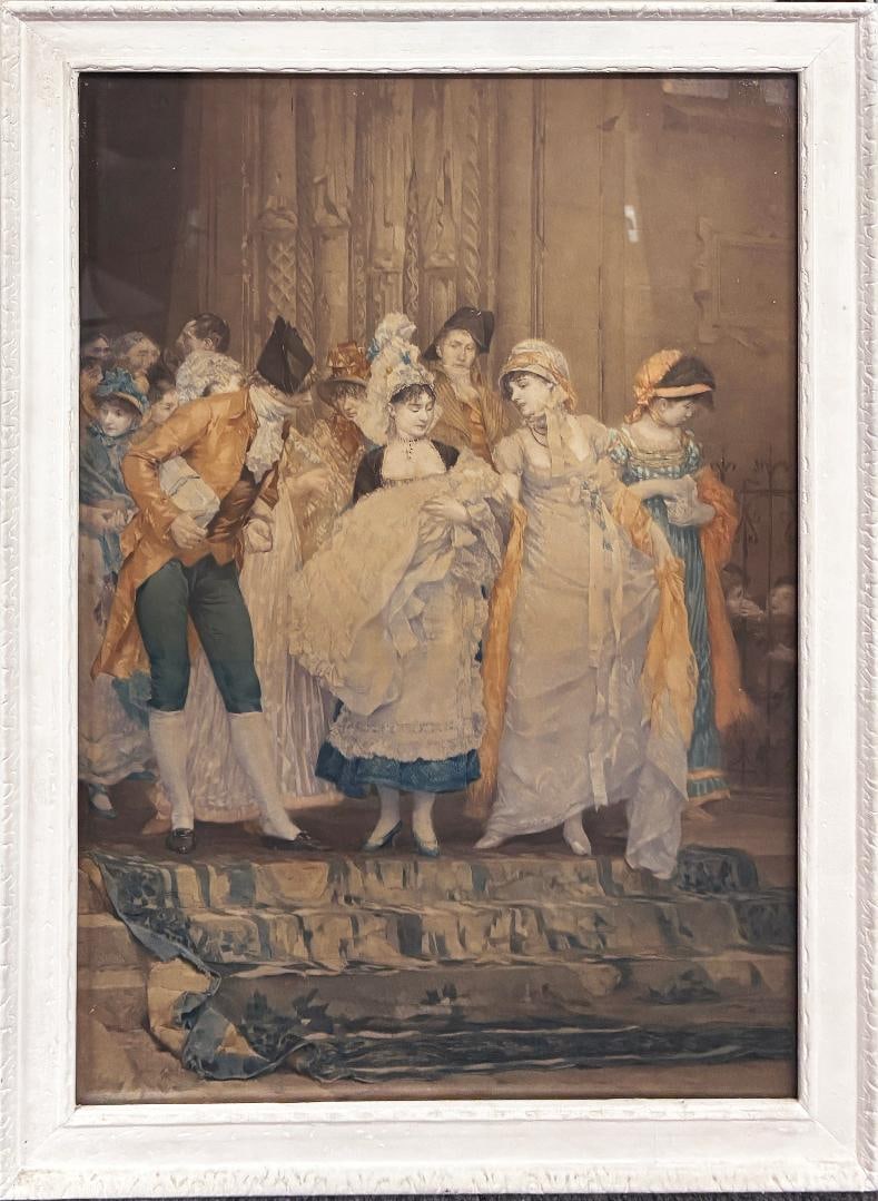 Antique Frederik Hendrik Kaemmerer Chromolithograph in color 1879'th with original frame: Antique Frederik Hendrik Kaemmerer Chromolithograph in color 1879'th with original frame Image Size 21.5x14.5 inches It's in a very good condition step