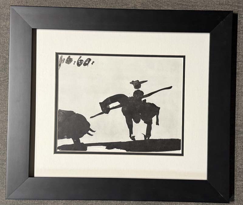 Pablo Picasso (Spanish 1881-1973) Original Lithograph from 1961: Pablo Picasso (Spanish 1881-1973) Original Lithograph from 1961Pablo Picasso Original Lithograph from 1961. Approx 22x18 inches. Includes certificate. Custom framed. From Picasso's 1959 sketchbook.