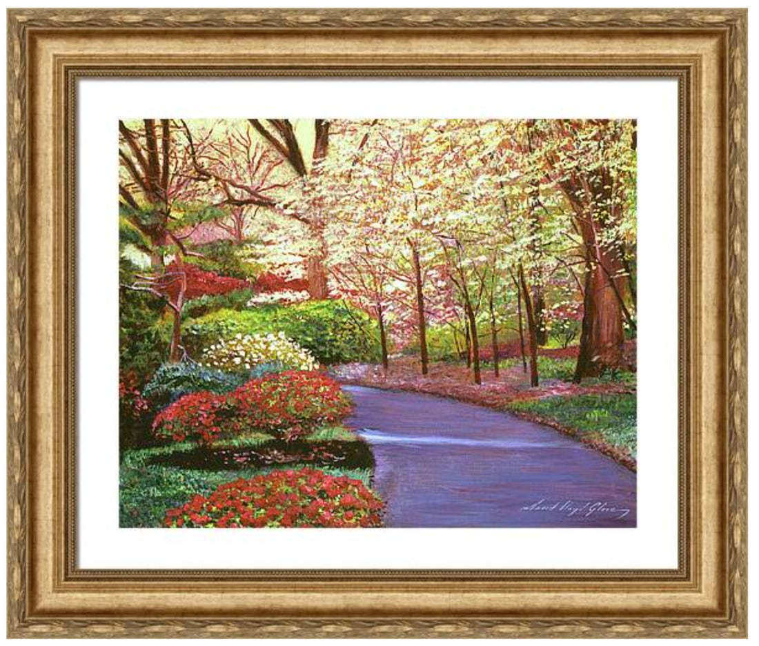 David Lloyd Glover (Canadian 1949) Spring Blossom Impressions Original Mixed Media Painting on: Mixed media original by David Lloyd Glover. Hand signed by the artist. On canvas. Approx 18x24 inches image size. Custom framed and includes certificate. This work was purchased directly from the