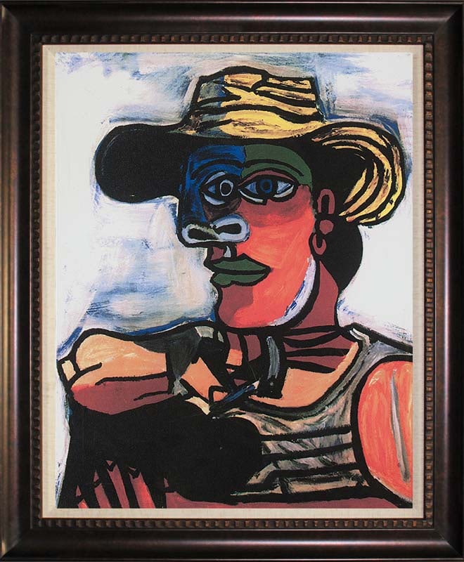 Pablo Picasso (Spanish 1881-1973) Lithograph Collection Domaine Limited Edition: Pablo Picasso (Spanish 1881-1973) - Limited Edition ink on canvas after Picasso Estate signed, part of the Collection Domaine Picasso. Includes Certificate of Authenticity. Custom framed. Approx 26 x