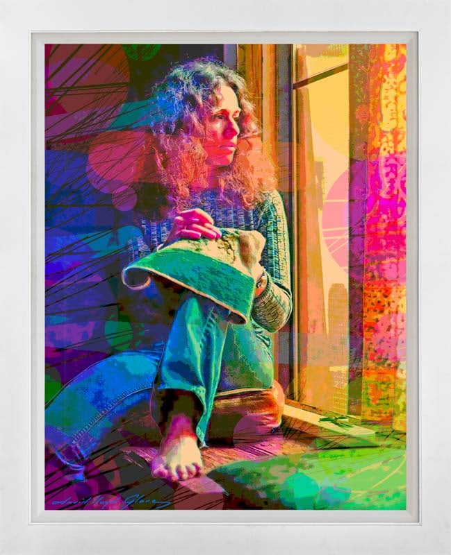 David Lloyd Glover (Canadian 1949) Carol King Tapestry Mixed Media Original Painting on canvas David: Mixed media on canvas by David Lloyd Glover Hand signed by the artist. On canvas image size Approx image size 18x24 inches Custom framed and includes certificate This work was purchased directly from