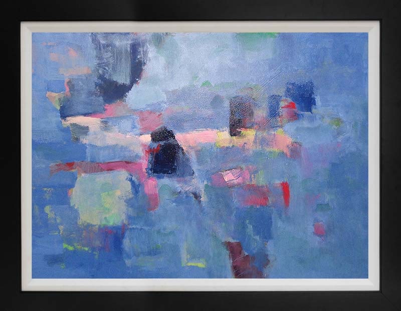 Michael Schofield (American 1947) Original painting Abstract on canvas: Michael Schofield (American 1947) original painting on canvas Approx 36 x 48 inches Hand signed by the artist. One of a kind original. Custom framed Includes certificate This work was purchased direct