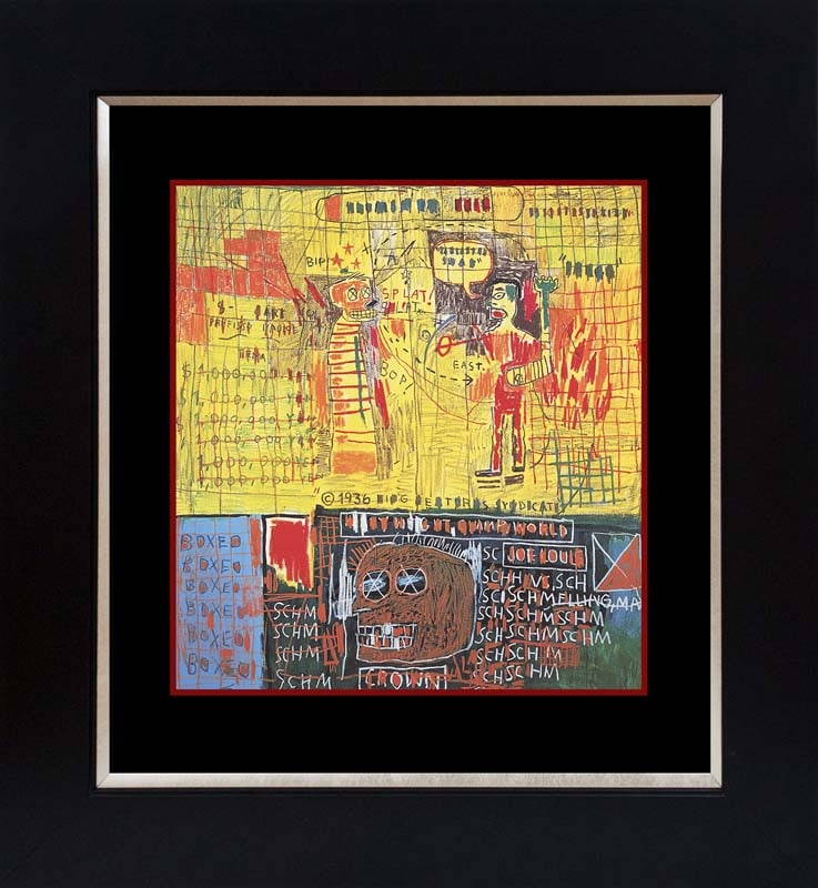 Jean-Michel Basquiat (American 1960-1988) Lithograph after Basquiat from 1982: Jean-Michel Basquiat (American 1960-1988) Lithograph from 1981. Custom framed. Approx 22x24 inches. Includes certificate of authenticity. Jean-Michel Basquiat was born in 1960 and died in 1988 and was