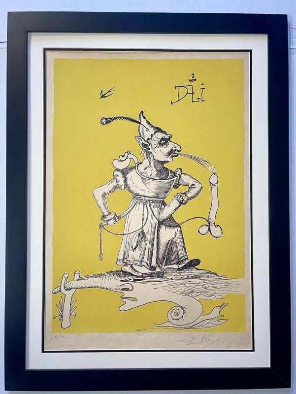 Salvador Dali (Spanish 1904-1989) Pantagruel Limited Edition Lithograph with Yellow Hand signed and: Salvador Dali (Spanish 1904-1989) Pantagruel Limited Edition Lithograph with Yellow Hand signed and numbered.Les Songes Drolatiques de Pantagruel 1973 Limited Edition original Lithograph Salvador Dali