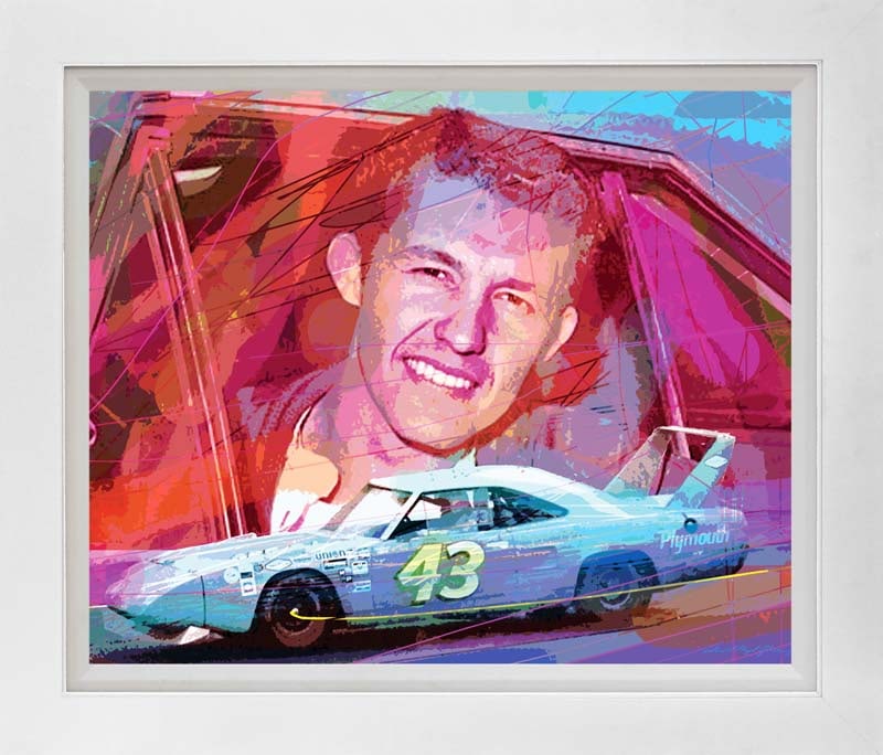 David Lloyd Glover (Canadian 1949) Richard Petty Superbird Limited Edition on canvas by David Lloyd: Richard Petty Super bird Limited Edition on canvas by David Lloyd Glover Hand signed by the artist. On canvas image size. Approx image size 18x24 inches. Custom framed and includes certificate. This w