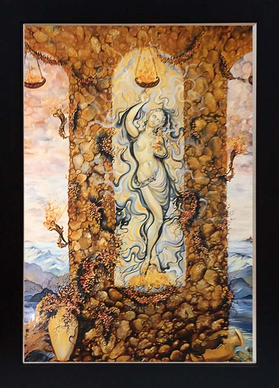 Mixed media Original Painting on canvas by Arina Goddess of Fire: Mixed media Original Painting on canvas by Arina. Hand signed by the artist. Approx 24x30 inches. Includes certificate of authenticity. This work was purchased directly from the artist. Art Artwork Ar