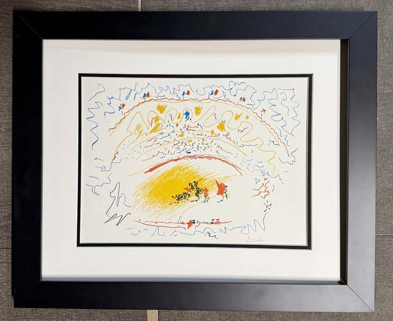 Pablo Picasso (Spanish 1881-1973) Lithograph from 1970: Pablo Picasso (Spanish 1881-1973) Lithograph from 1970 Signed in the plate. Approx 24x20 inches. Custom framed and includes Certificate of Authenticity. Art Artwork Artist.