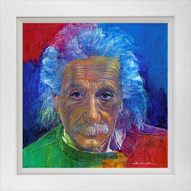 David Lloyd Glover (Canadian 1949) Albert Einstein the Genius Hand Embellished Painting on canvas by (1 of 1)