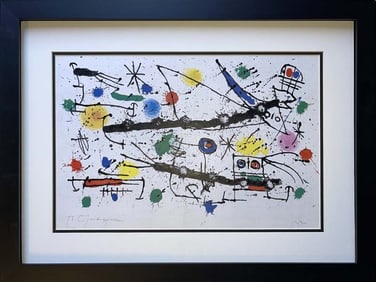 Joan Miro (Spanish 1893-1983) 1959 Lithograph from Mourlot Press in Paris. 16 x 9 inches