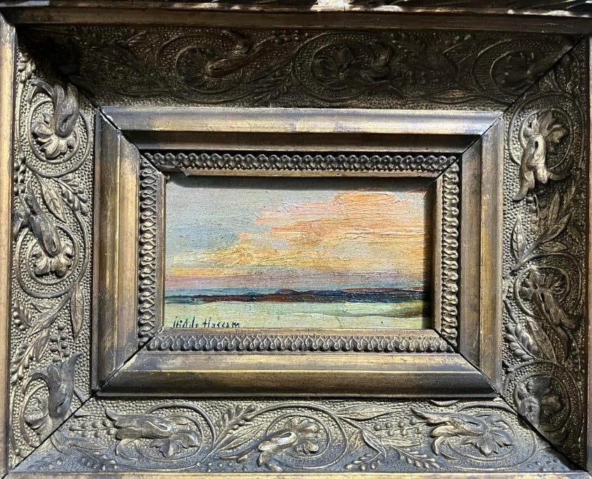 Childen Hassan Oil on wood: Childen HassanTechnique: Oil on woodTitle: marine coast.Measurements: 10 x 6.5 cmSigned: Lower left side (Chillen Hassan)Provenance: Private collection Art Artwork Artist.