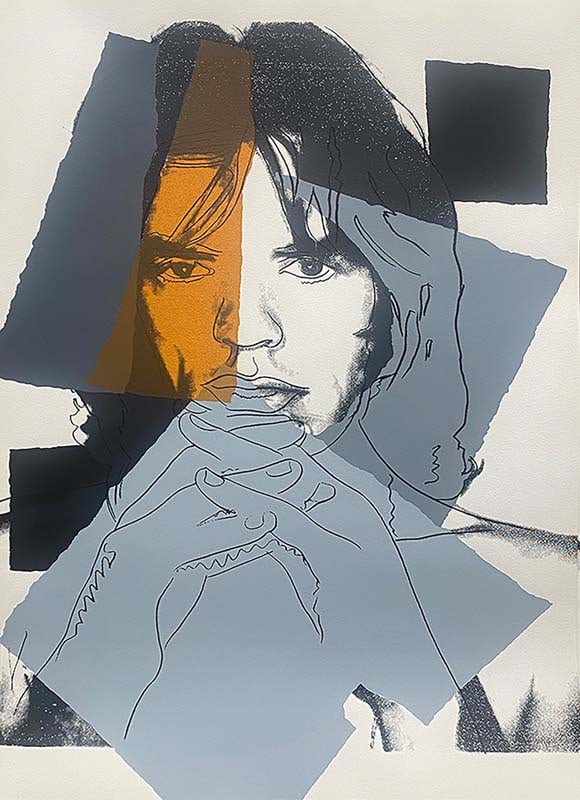 Andy Warhol (American 1928-1987) Mick Jagger Screenprint on Arches 1975 Serigraph: Andy Warhol (American 1928-1987) Andy Warhol Mick Jagger Serigraph Screenprint on D'Arches Watercolor (Rough). 1975. Andy Warhol working trial proof made outside the regular edition during the process