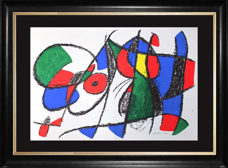 Joan Miro (Spanish 1893-1983) Hand Signed Original Lithograph: Joan Miro (Spanish 1893-1983) Hand Signed Original LithographJoan Miro Original Lithograph Printed in the 1970's by Mourlot Press. Hand signed by the artist. Custom framed Includes Certificate of Auth