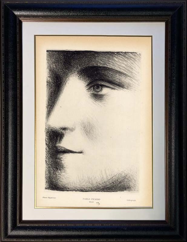 Pablo Picasso (Spanish 1881-1973) Color Plate Lithograph: Pablo Picasso (Spanish 1881-1973) lithograph from 1961 Paris. Image size 16 x 10 inches. Approx. 24 x 20 inches overall. Custom framed Includes certificate. Art Artwork Artist.