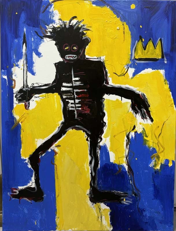 Jean-Michel Basquiat (American 1960-1988) Original Painting on canvas in the manner of Jean-Michel: Jean-Michel Basquiat (American 1960-1988) Original in the manner of Jean-Michel Basquiat Approx 40x30 inches Signed and custom framed Includes certificate. Art Artwork Artist.