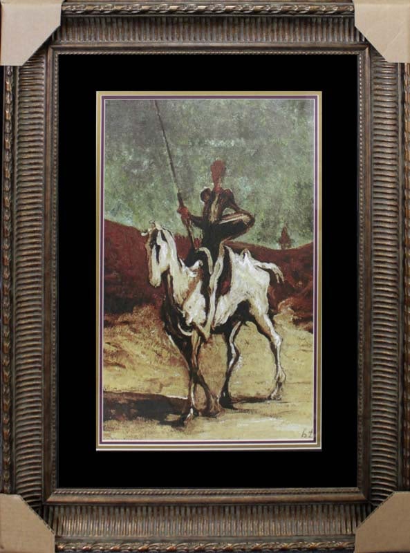 Honore Daumier Horseman embellished oil and ink canvas after Honore Daumier: After Honore Daumier - Dalien Horse. Approx 20x28 inches. The signature is in the plate. Includes certificate of authenticity. Art Artwork Artist.