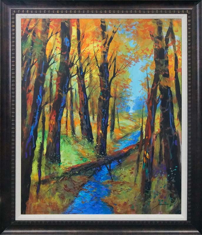 Michael Schofield (American 1947) Original on canvas 40 x 30 inches image size landscape: Michael Schofield (American 1947) Original Painting on canvas. Hand signed by the artist. Approx 30 x40 inches. One-of-a-kind original. Includes certificate Custom framed. This work was purchased dire