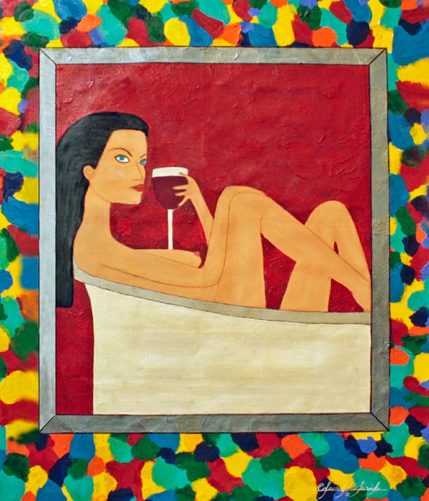 Original oil by Eddie Colaric on canvas Seize the Moment: Original oil by Eddie Colaric on canvas Red Sunset Dancer Approx 30x40 inches Includes certificate of authenticity Art Artwork Artist.