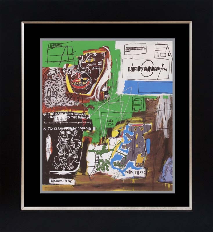 Jean-Michel Basquiat (American 1960-1988) Lithograph from 1984: Jean-Michel Basquiat (American 1960-1988) Color Plate Lithograph from 1984. Approx. 22x20 inches. Professionally framed. Includes certificate. Art Artwork Artist.
