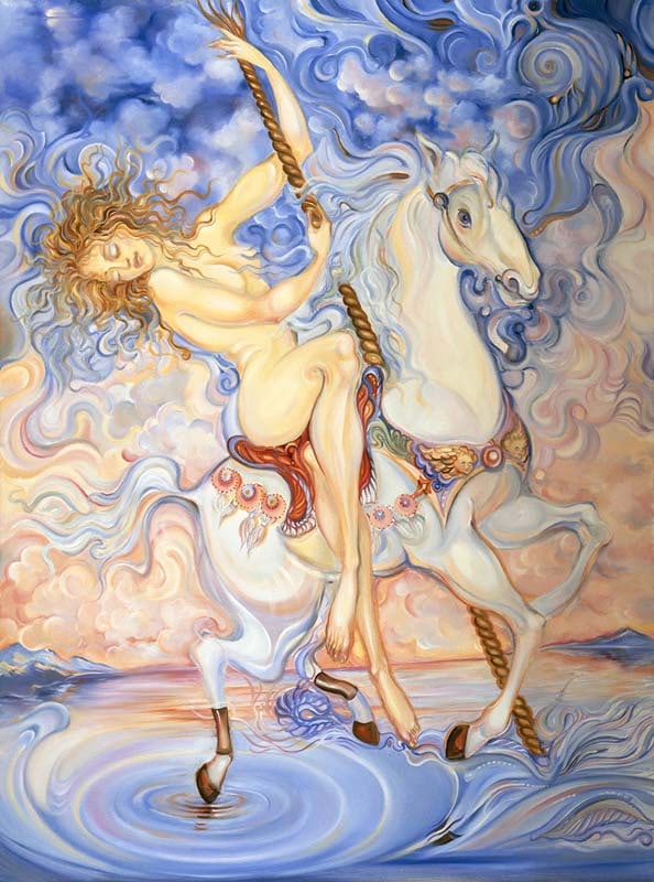 Arina Mixed Media Original Painting on canvas Carousel: Arina Mixed media Original. Approx 30 x24 inches image size. Hand signed by the artist. Includes certificate of authenticity. Custom framed This work was purchased directly from the artist. Art Artwor