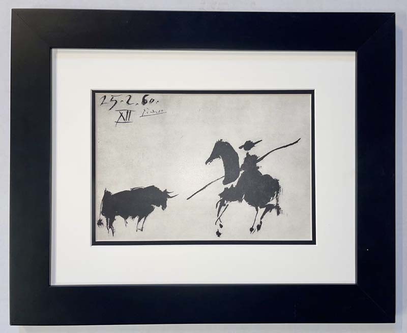 Pablo Picasso (Spanish 1881-1973) Lithograph from 1961.: Pablo Picasso (Spanish 1881-1973) Lithograph from 1961 From Picasso's 1959 sketchbook. Approx 24x20 inches. Custom framed and includes certificate. Art Artwork Artist.