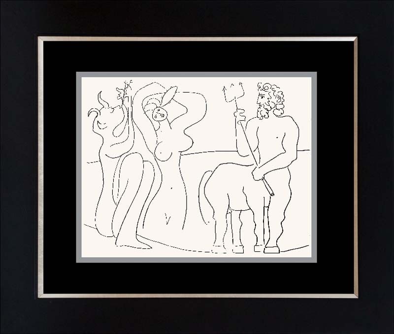 Pablo Picasso (Spanish 1881-1973) lithograph from 1956 Antibes: Pablo Picasso (Spanish 1881-1973) lithograph from 1956Pablo Picasso lithograph from the Vollard Collection 1956. Paris. Image size 10x 8 inches. Approx. 24 x 20 inches overall. Custom framed Includes