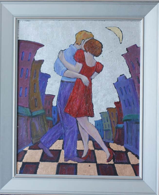 Alelx Khoms Original oil on canvas Live Slow Dancing: Original Painting on canvas by Alex Khoms Approx 20x16 inches image size. One of a kind original Hand signed by the artist. Includes certificate of authenticity. Art Artwork Artist.