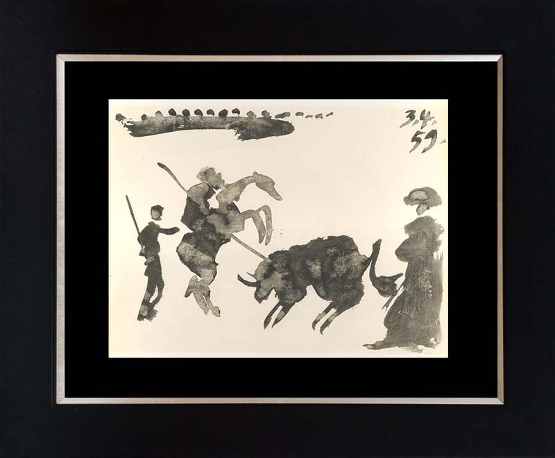 Pablo Picasso (Spanish 1881-1973) 1961 Lithograph Toros Y Toreros.: Pablo Picasso (Spanish 1881-1973) 1961 Lithograph Toros Y Toreros.Pablo Picasso 1961 Lithograph Toros Y Toreros. Pablo Picasso Lithograph from 1959. Approx 24x20 inches. Includes certificate. Custom f