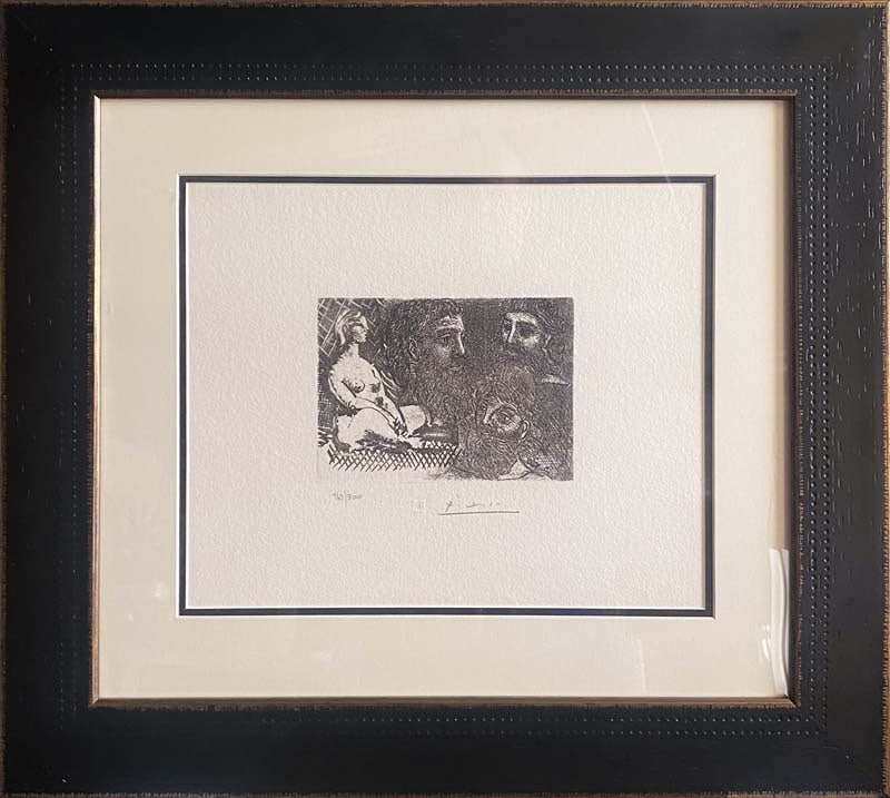 Pablo Picasso (Spanish 1881-1973) lithograph with museum official stamp limited edition of 300 numbe: Pablo Picasso (Spanish 1881-1973) lithograph with museum official stamp limited edition of 300 numberedPablo Picasso Lithograph from 1990-1992 Suite Vollard. Authorized by the Picasso Family. Each pie