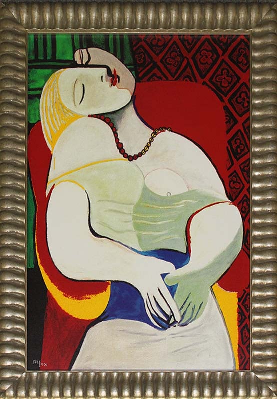 Pablo Picasso (Spanish 1881-1973) Limited Edition the Dream Pablo Picasso on canvas Collection: Pablo Picasso (Spanish 1881-1973) Limited Edition the Dream Pablo Picasso on canvas Collection Domaine PicassoPablo Picasso Limited Edition -The Dream. Approx 24 x 30 inches. Limited Edition ink on ca