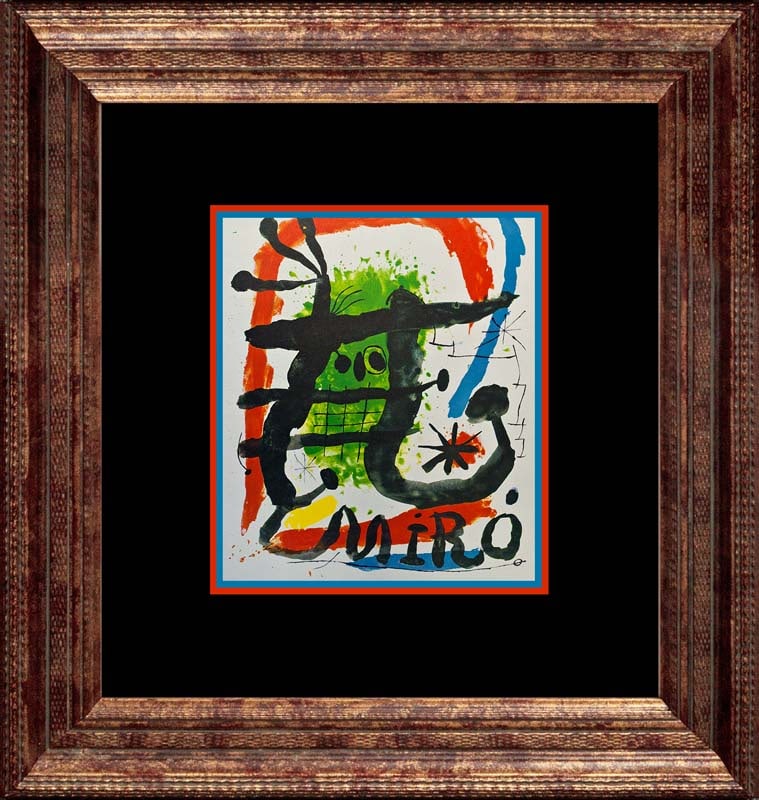 Joan Miro (Spanish 1893-1983) Lithograph 1972 Paris.: Joan Miro (Spanish 1893-1983) Lithograph 1972 Paris.Joan Miro Lithograph 1972 Paris. The signature is in the plate. Approx 24x20 inches Professionally framed. Includes Certificate of Authenticity.