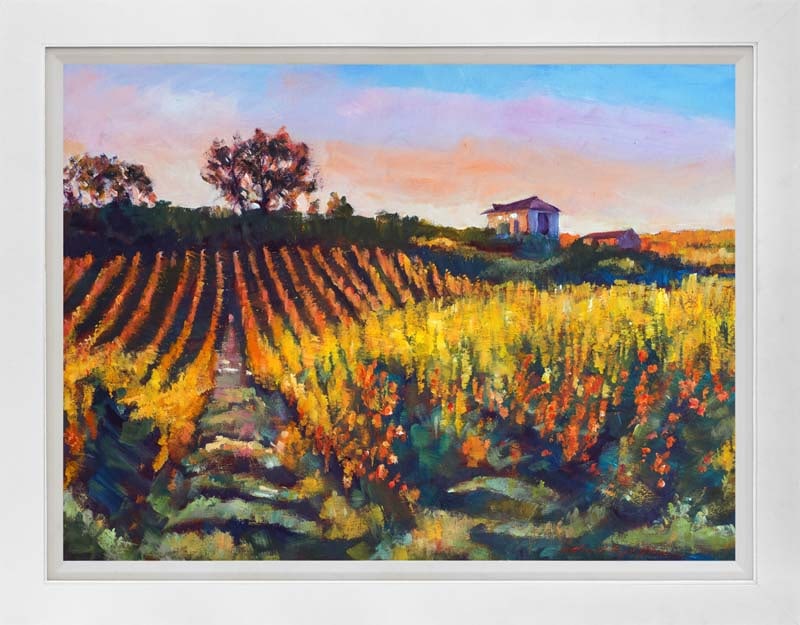 Napa Valley Vineyard Romance Mixed Meda Original on canvas by David Lloyd Glover (Canadian 1949) (1 of 1)