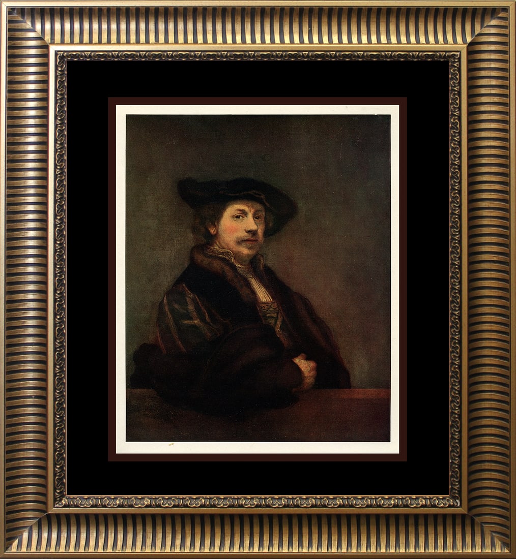 Rembrandt Lithograph in colors from 1905 Embossed after Rembrandt (1 of 1)