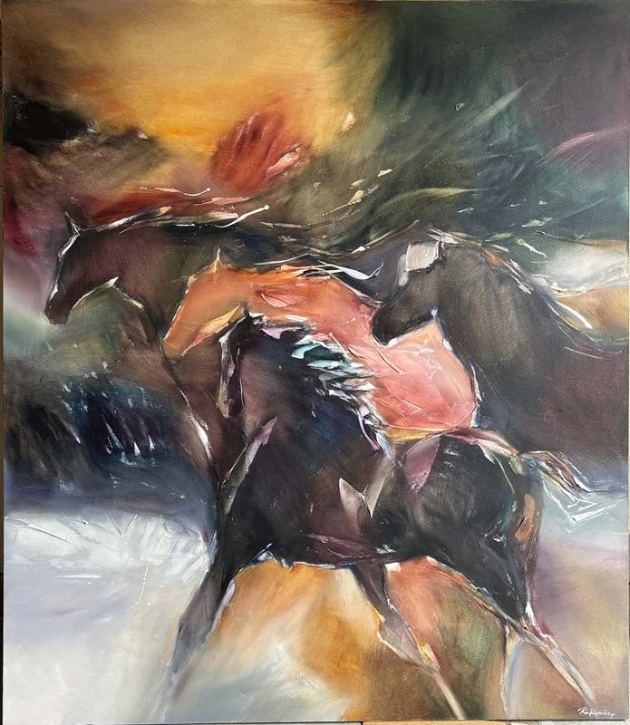 Jean Richardson Original Painting on canvas: Jean Richardson Original Painting on canvasJean Richardson Original Painting on canvas Hand signed by the artist One of a kind original Approx 60x70 inches. Includes certificate. Art Artwork Artist.