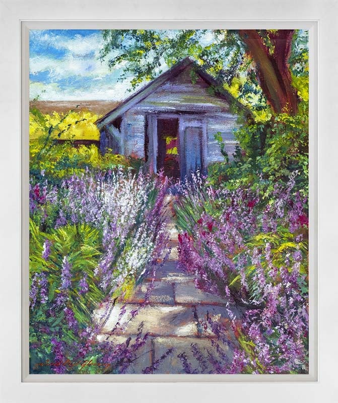 David Lloyd Glover (American 1949) Hand Embellished Painting oil painting on canvas French Lavender: Hand Embellished Painting oil painting on canvas by David Lloyd Glover Hand signed by the artist. On canvas image size. Approx image size 18x24 inches. Custom framed and includes certificate. This wor