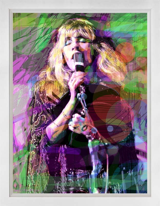 David Lloyd Glover (American 1949) Stevie Nicks Original Mixed Media Painting on canvas David Lloyd: Mixed Media Original Painting on canvas David Lloyd Glover. One of a kind. Hand signed by the artist. On canvas. Approx image size 24 x18 inches Custom framed and includes certificate. This work was p