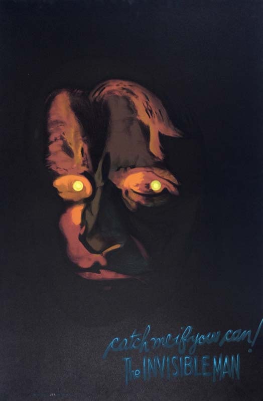 The Invisible Man Original Lithograph circa 1970: Original Lithograph circa 1970 Approx 40x30 inches. Vintage movie poster collection. Art Artwork Artist.