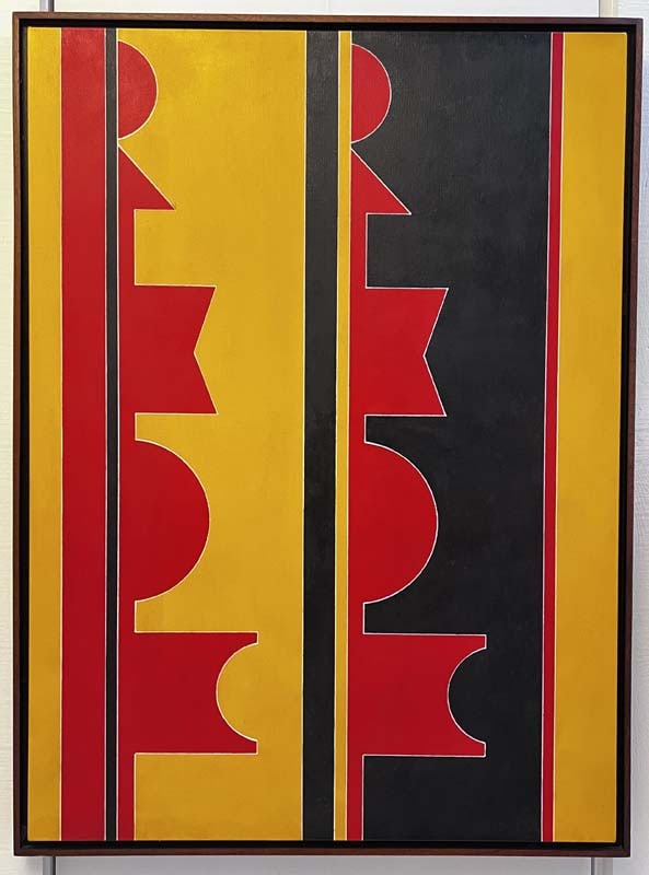 Rubem Valentim Emblema 1983 Acrylic on canvas Signed and dated on verso 39 1/2 X 28 3/4 inches: Rubem Valentim Emblema1983 Acrylic on canvas Signed and dated on verso. 39 1/2 X 28 3/4 inches. in very good conditionProvenance : Galeria de Arte Versalhes, Rio de Janeiro, Private collection New Yor